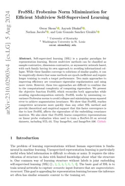 FroSSL: Frobenius Norm Minimization for Efficient Multiview
  Self-Supervised Learning