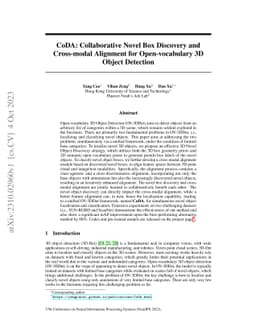 CoDA: Collaborative Novel Box Discovery and Cross-modal Alignment for
  Open-vocabulary 3D Object Detection