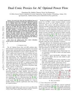 Dual Conic Proxies for AC Optimal Power Flow