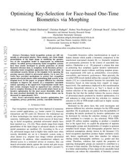 Optimizing Key-Selection for Face-based One-Time Biometrics via Morphing
