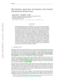 Multimodal Question Answering for Unified Information Extraction