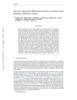 Human-oriented Representation Learning for Robotic Manipulation