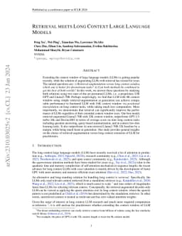 Retrieval meets Long Context Large Language Models