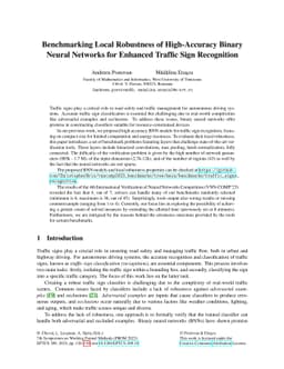 Benchmarking Local Robustness of High-Accuracy Binary Neural Networks
  for Enhanced Traffic Sign Recognition