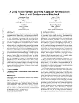A Deep Reinforcement Learning Approach for Interactive Search with
  Sentence-level Feedback