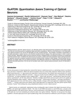 QuATON: Quantization Aware Training of Optical Neurons
