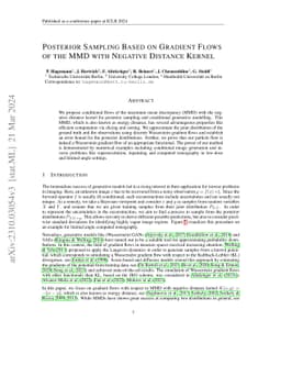 Posterior Sampling Based on Gradient Flows of the MMD with Negative
  Distance Kernel
