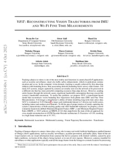 ViFiT: Reconstructing Vision Trajectories from IMU and Wi-Fi Fine Time
  Measurements