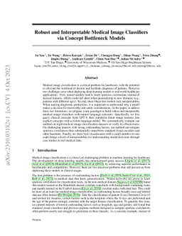 Robust and Interpretable Medical Image Classifiers via Concept
  Bottleneck Models