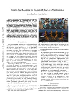 Sim-to-Real Learning for Humanoid Box Loco-Manipulation