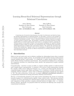 Learning Hierarchical Relational Representations through Relational
  Convolutions