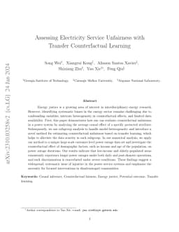 Assessing Electricity Service Unfairness with Transfer Counterfactual
  Learning
