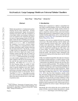 UniPredict: Large Language Models are Universal Tabular Classifiers