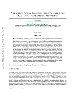 PoseAction: Action Recognition for Patients in the Ward using Deep
  Learning Approaches