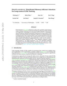 DISTFLASHATTN: Distributed Memory-efficient Attention for Long-context
  LLMs Training