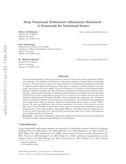 Deep Variational Multivariate Information Bottleneck -- A Framework for Variational Losses
