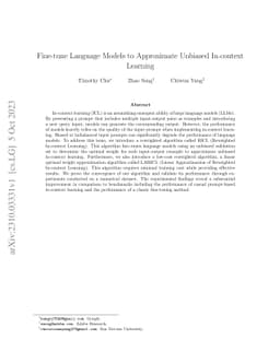 Fine-tune Language Models to Approximate Unbiased In-context Learning