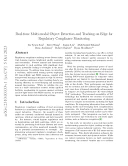 Real-time Multi-modal Object Detection and Tracking on Edge for Regulatory Compliance Monitoring