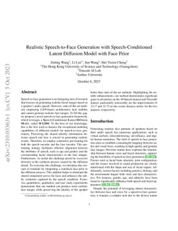 Realistic Speech-to-Face Generation with Speech-Conditioned Latent
  Diffusion Model with Face Prior