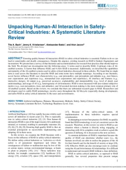 Unpacking Human-AI Interaction in Safety-Critical Industries: A
  Systematic Literature Review