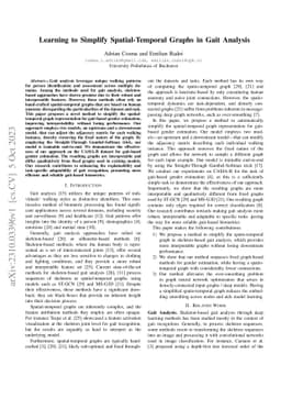 Learning to Simplify Spatial-Temporal Graphs in Gait Analysis