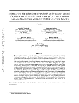 Mitigating the Influence of Domain Shift in Skin Lesion Classification:
  A Benchmark Study of Unsupervised Domain Adaptation Methods on Dermoscopic
  Images