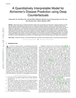 A Quantitatively Interpretable Model for Alzheimer's Disease Prediction
  Using Deep Counterfactuals