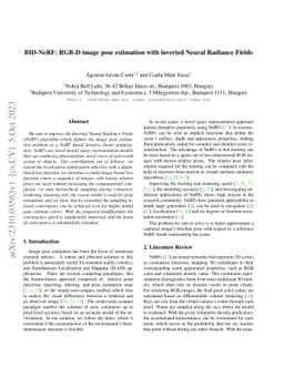 BID-NeRF: RGB-D image pose estimation with inverted Neural Radiance
  Fields