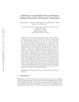 Ctrl-Room: Controllable Text-to-3D Room Meshes Generation with Layout
  Constraints