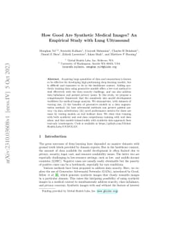 How Good Are Synthetic Medical Images? An Empirical Study with Lung
  Ultrasound