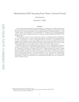 Distributional PAC-Learning from Nisan's Natural Proofs