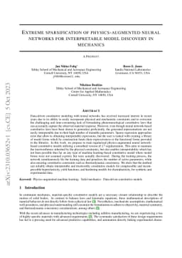 Extreme sparsification of physics-augmented neural networks for
  interpretable model discovery in mechanics