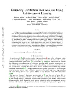 Enhancing Exfiltration Path Analysis Using Reinforcement Learning