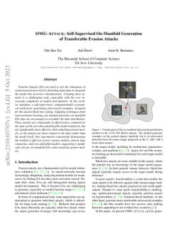 OMG-ATTACK: Self-Supervised On-Manifold Generation of Transferable
  Evasion Attacks