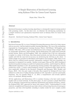 A Simple Illustration of Interleaved Learning using Kalman Filter for
  Linear Least Squares
