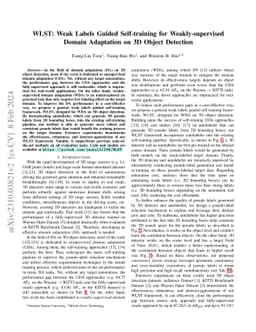 WLST: Weak Labels Guided Self-training for Weakly-supervised Domain
  Adaptation on 3D Object Detection
