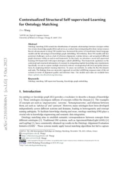 Contextualized Structural Self-supervised Learning for Ontology Matching
