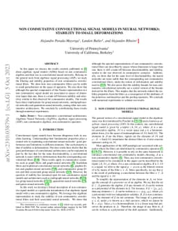 Non Commutative Convolutional Signal Models in Neural Networks:
  Stability to Small Deformations