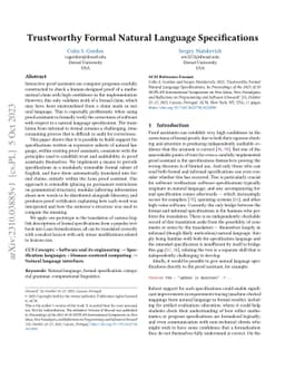 Trustworthy Formal Natural Language Specifications