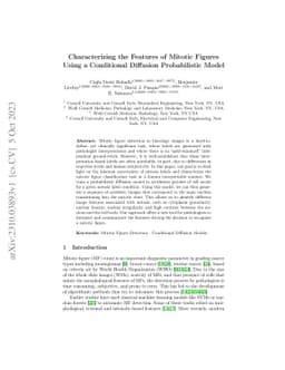 Characterizing the Features of Mitotic Figures Using a Conditional
  Diffusion Probabilistic Model