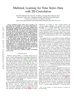 Multitask Learning for Time Series Data with 2D Convolution