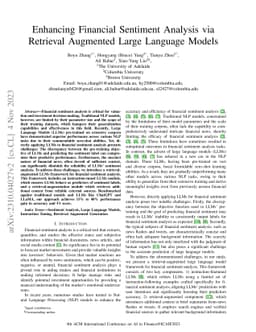 Enhancing Financial Sentiment Analysis via Retrieval Augmented Large
  Language Models