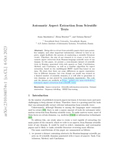 Automatic Aspect Extraction from Scientific Texts