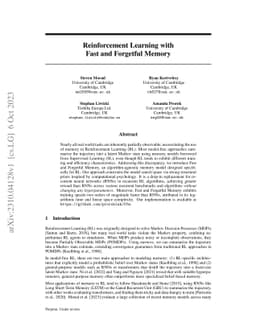 Reinforcement Learning with Fast and Forgetful Memory