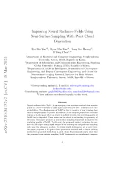 Improving Neural Radiance Field using Near-Surface Sampling with Point
  Cloud Generation