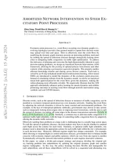 Amortized Network Intervention to Steer the Excitatory Point Processes