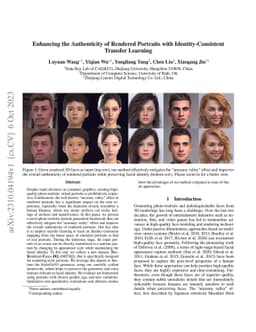 Enhancing the Authenticity of Rendered Portraits with
  Identity-Consistent Transfer Learning
