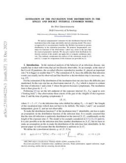 Estimation of the incubation time distribution in the singly and doubly
  interval censored model