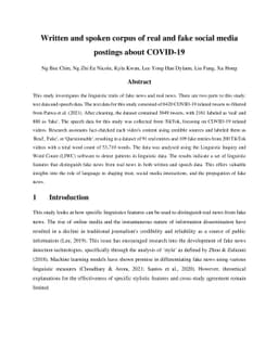 Written and spoken corpus of real and fake social media postings about
  COVID-19