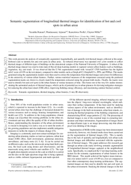 Semantic segmentation of longitudinal thermal images for identification
  of hot and cool spots in urban areas